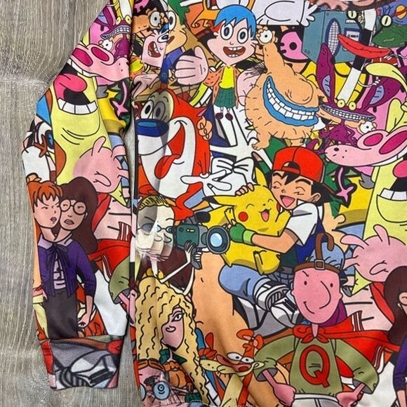 RARE Nickelodeon Cartoon Network Sweatshirt Adult Shirt TV Show Character Print - Picture 6 of 14